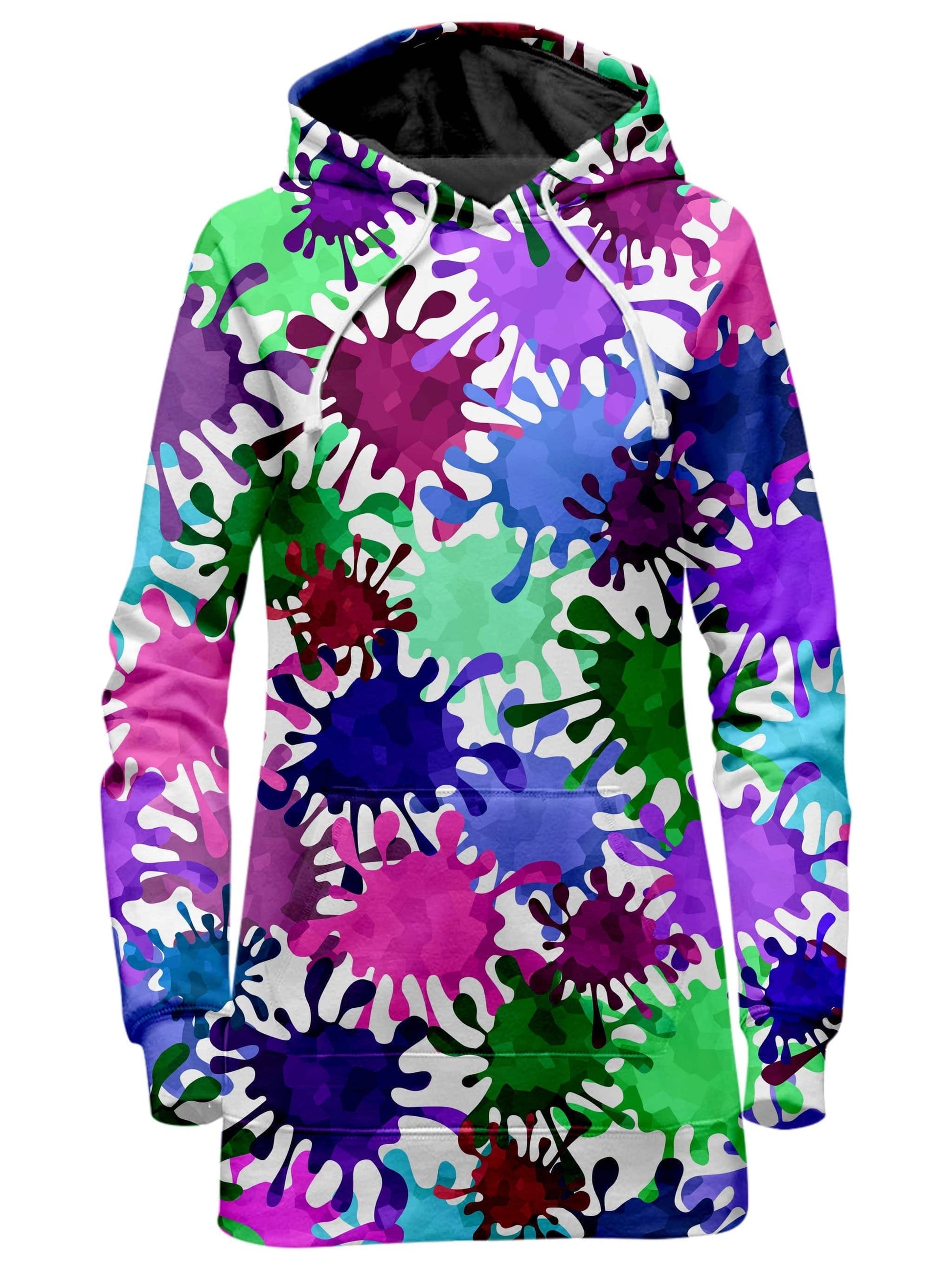 Neon Paint Splatter Hoodie Dress, Sartoris Art, | iEDM