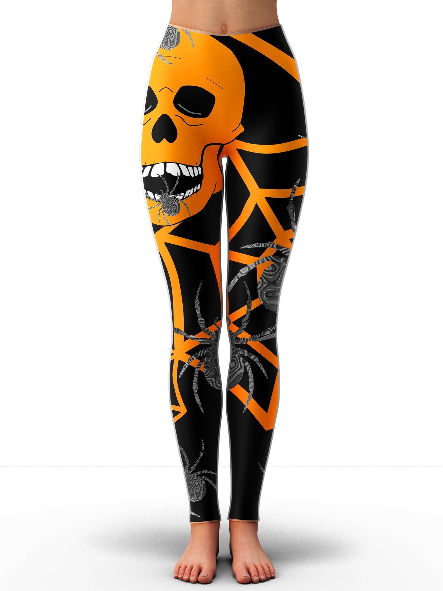 Orange Skull Halloween Rave Bra and Leggings Combo, Sartoris Art, | iEDM