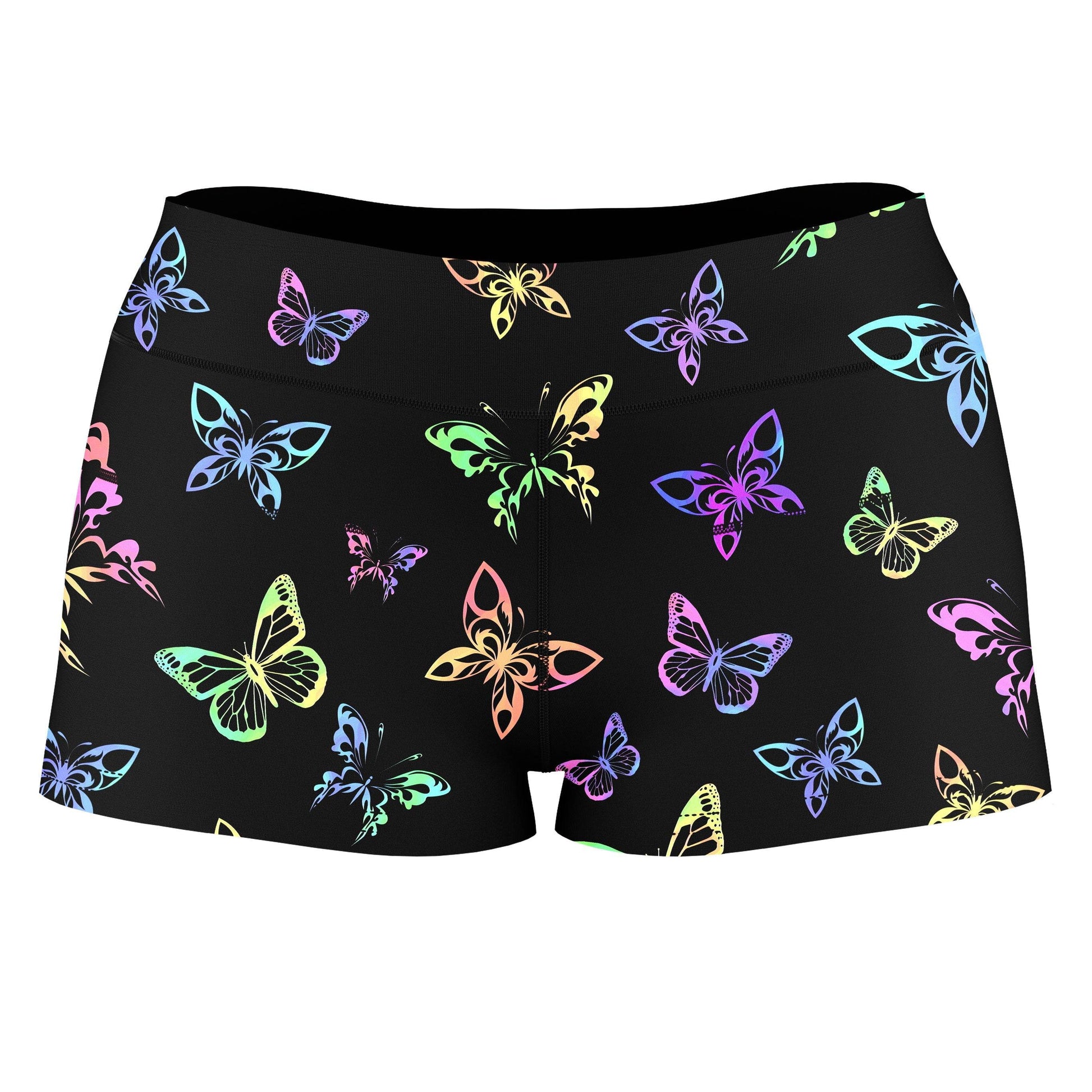 Psychedelic Butterflies High-Waisted Women's Shorts, Sartoris Art, | iEDM