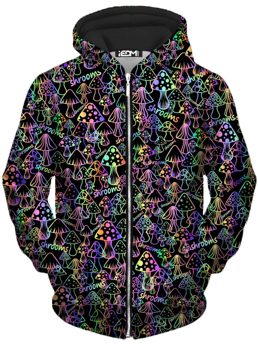 Psychedelic Shrooms Unisex Zip-Up Hoodie, Sartoris Art, | iEDM