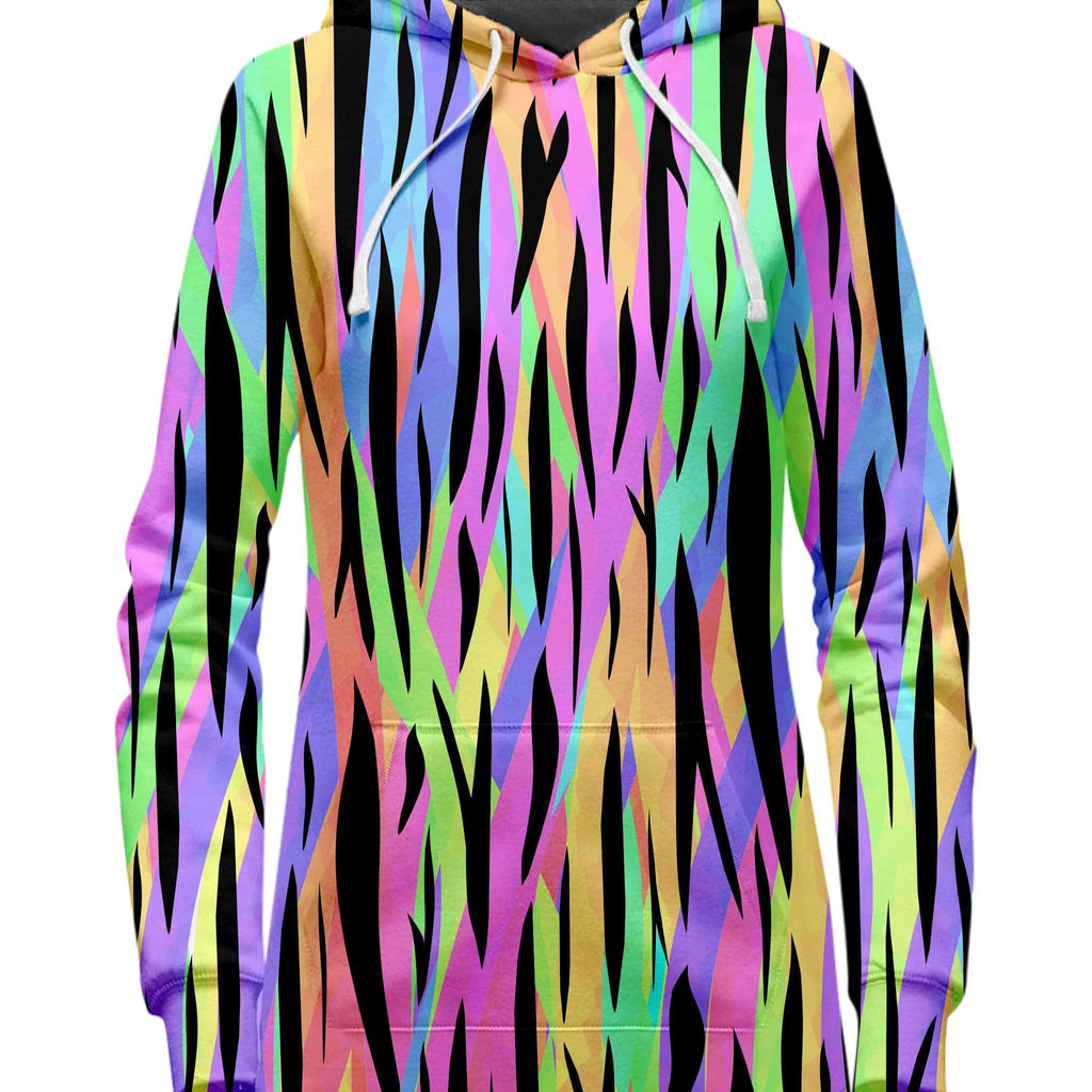 Psychedelic Tiger Stripes Hoodie Dress, Sartoris Art, | iEDM