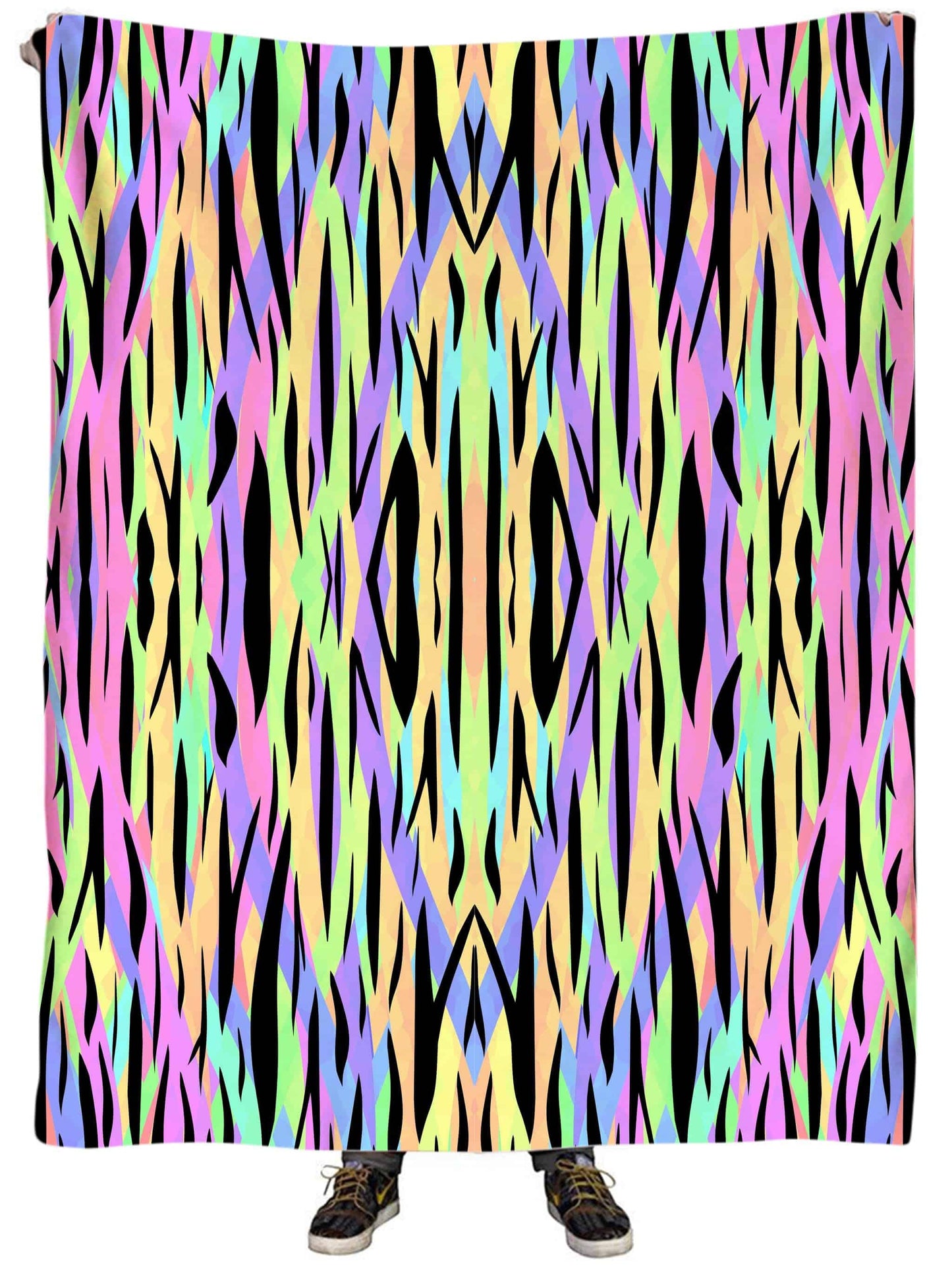 Psychedelic Tiger Stripes Plush Blanket, Sartoris Art, | iEDM