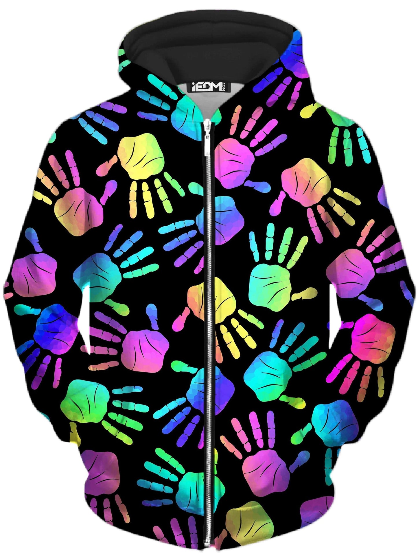 Rave Hands Unisex Zip-Up Hoodie, Sartoris Art, | iEDM