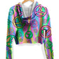 Retro Peace Symbol Fleece Crop Hoodie, Sartoris Art, | iEDM