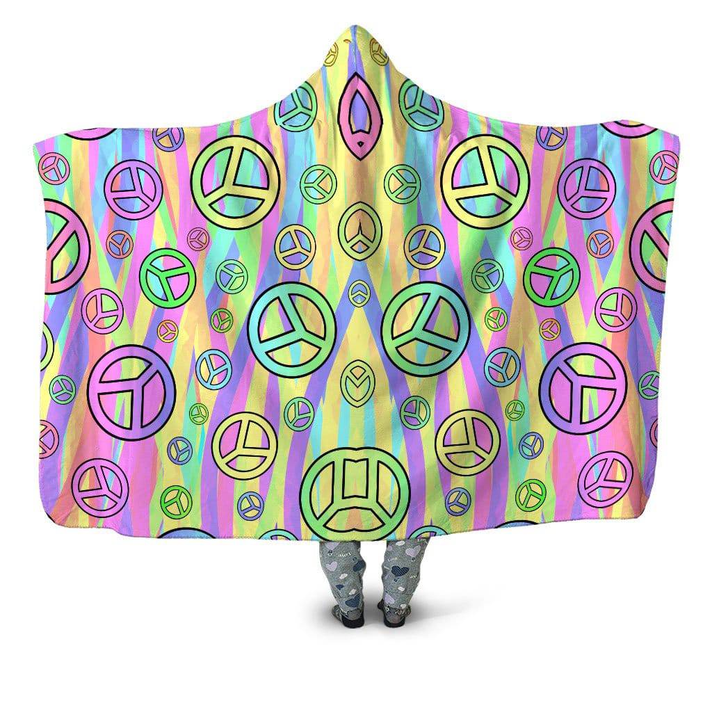 Retro Peace Symbol Hooded Blanket, Sartoris Art, | iEDM