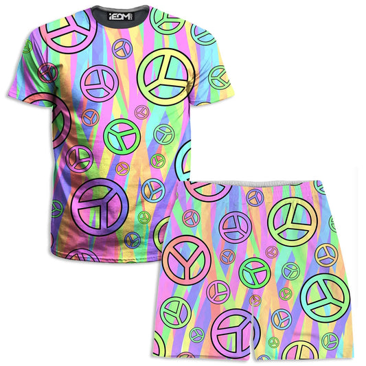 Retro Peace Symbol T-Shirt and Shorts Combo, Sartoris Art, | iEDM