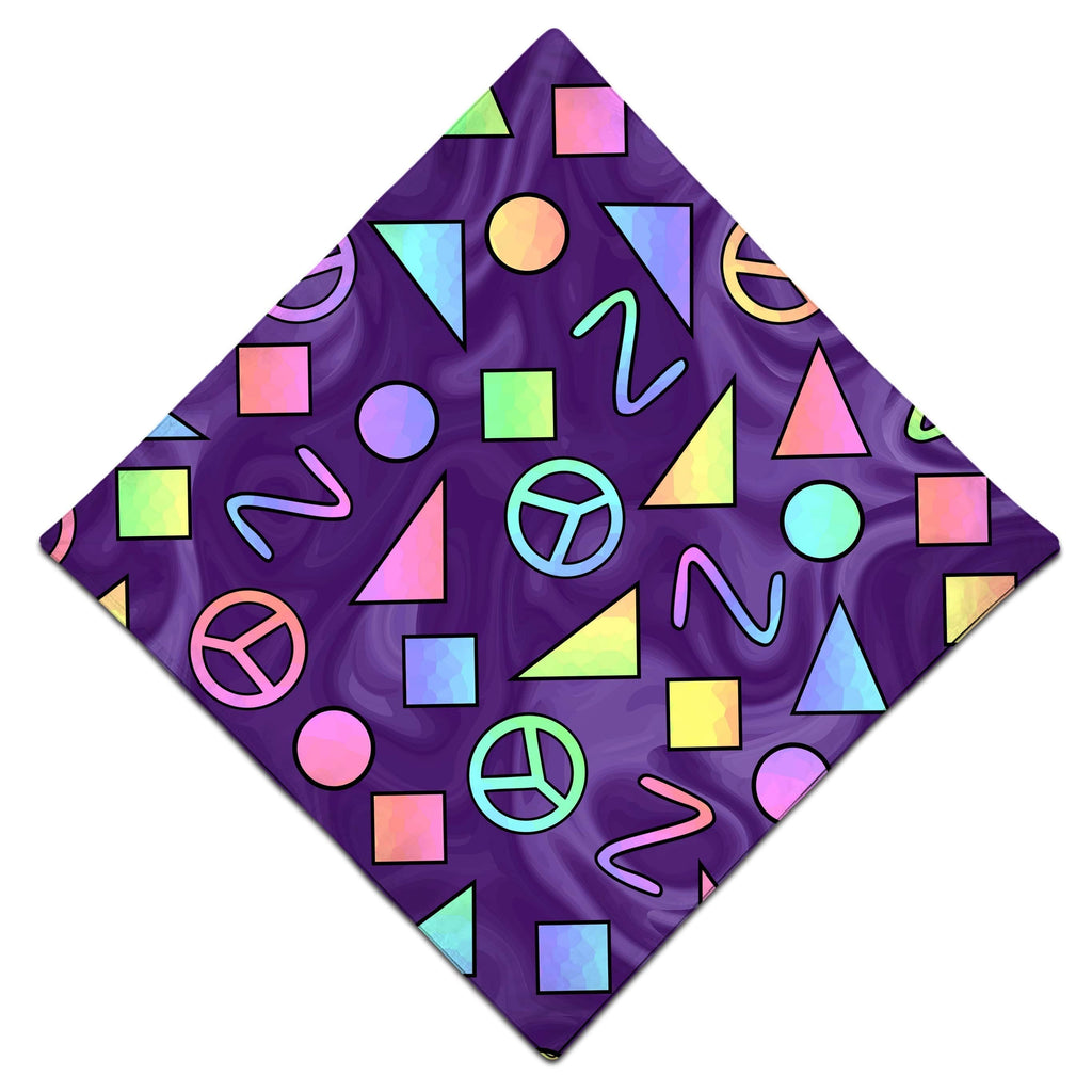 Retro Shapes Peace Symbols Purple Bandana, Sartoris Art, | iEDM