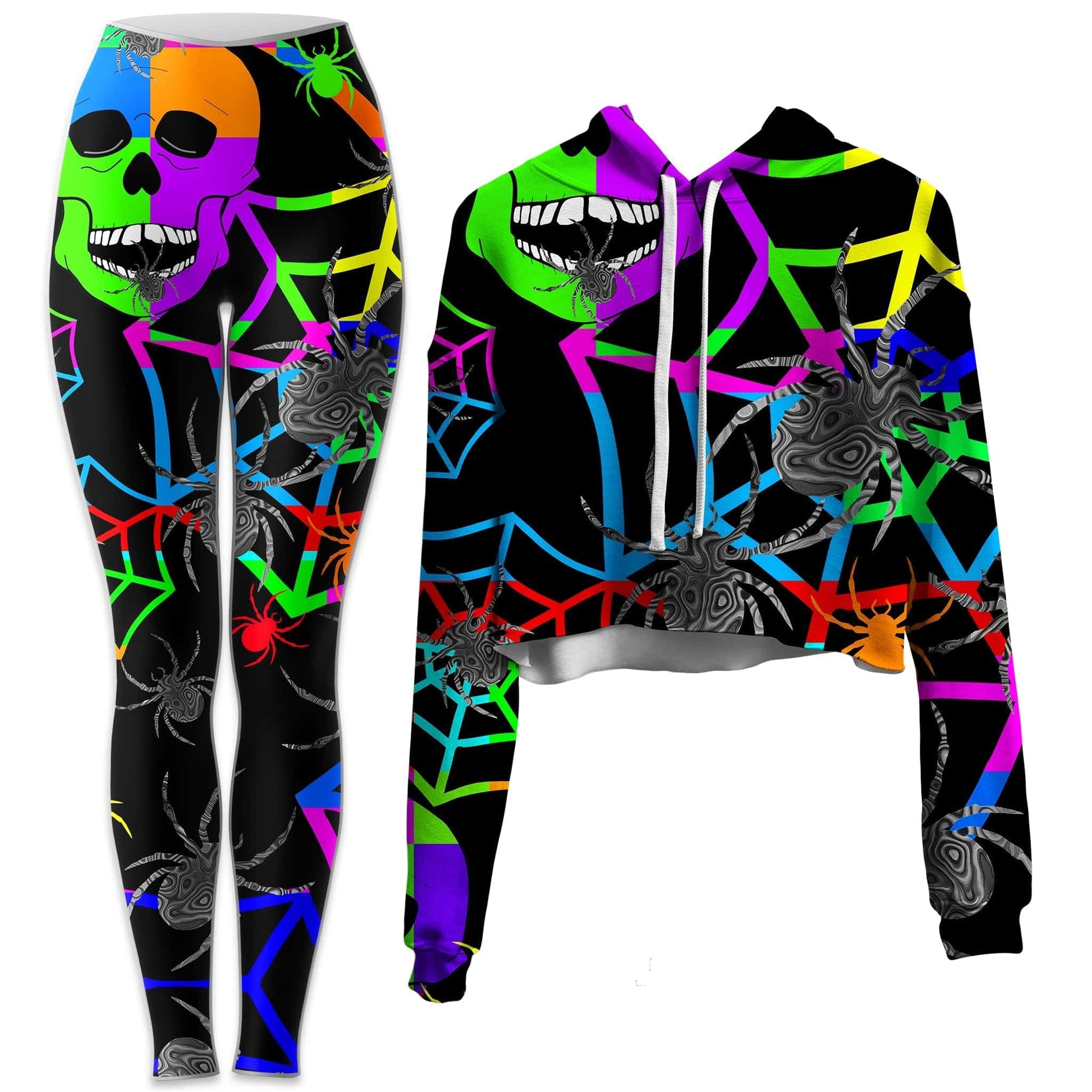 Skull Color Blast Zip-Up Hoodie and Leggings Combo X-Small / XX-Small