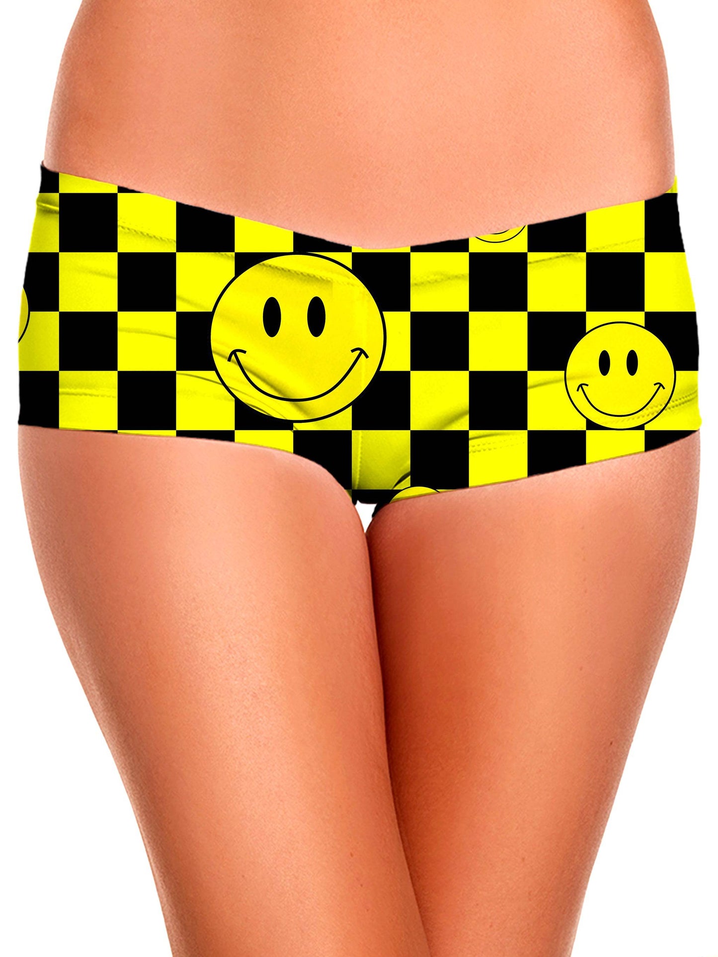 Smile Checkerboard Booty Shorts, Sartoris Art, | iEDM