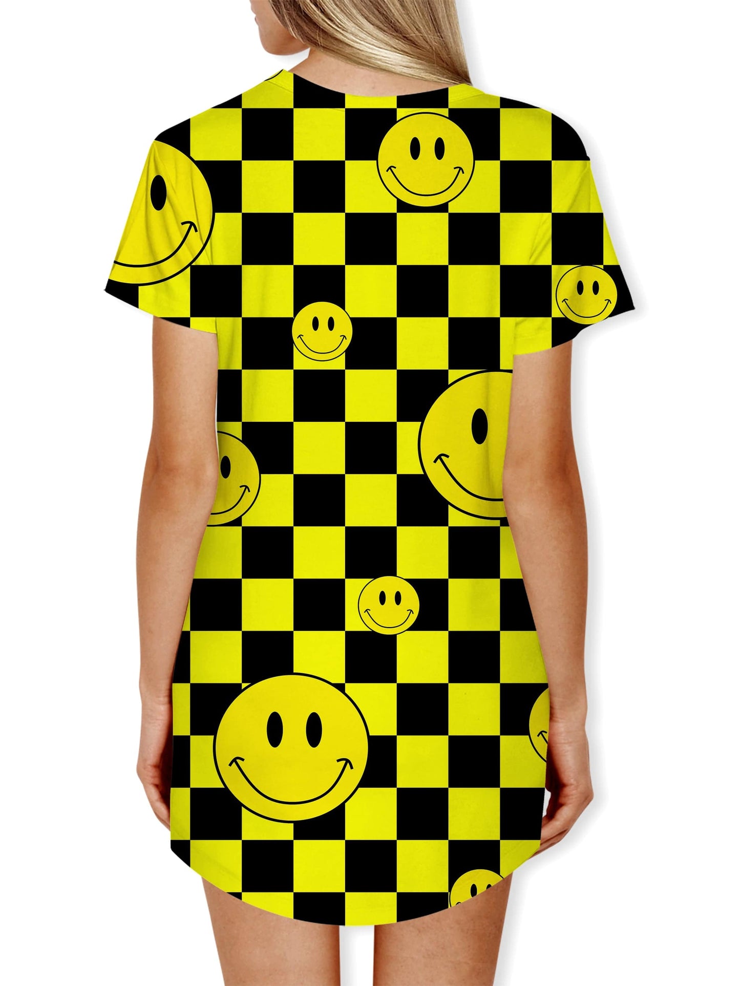 Smile Checkerboard Drop Cut Unisex T-Shirt, Sartoris Art, | iEDM