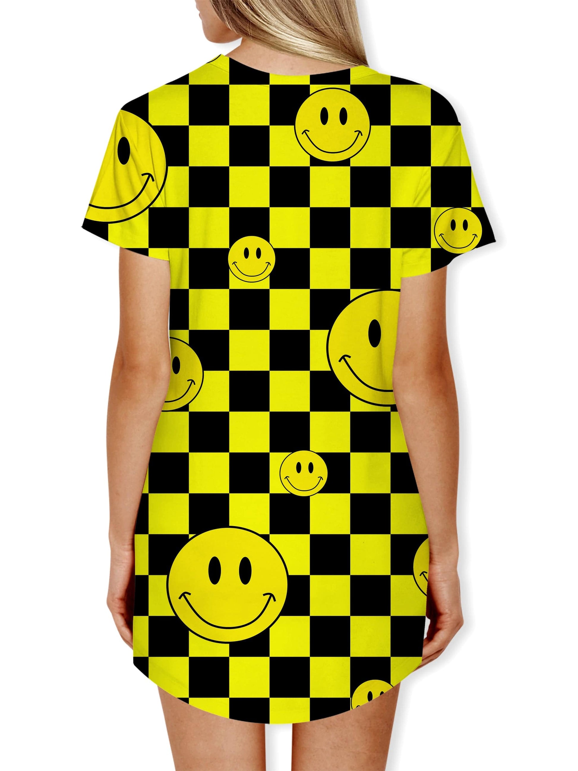 Smile Checkerboard Drop Cut Unisex T-Shirt, Sartoris Art, | iEDM