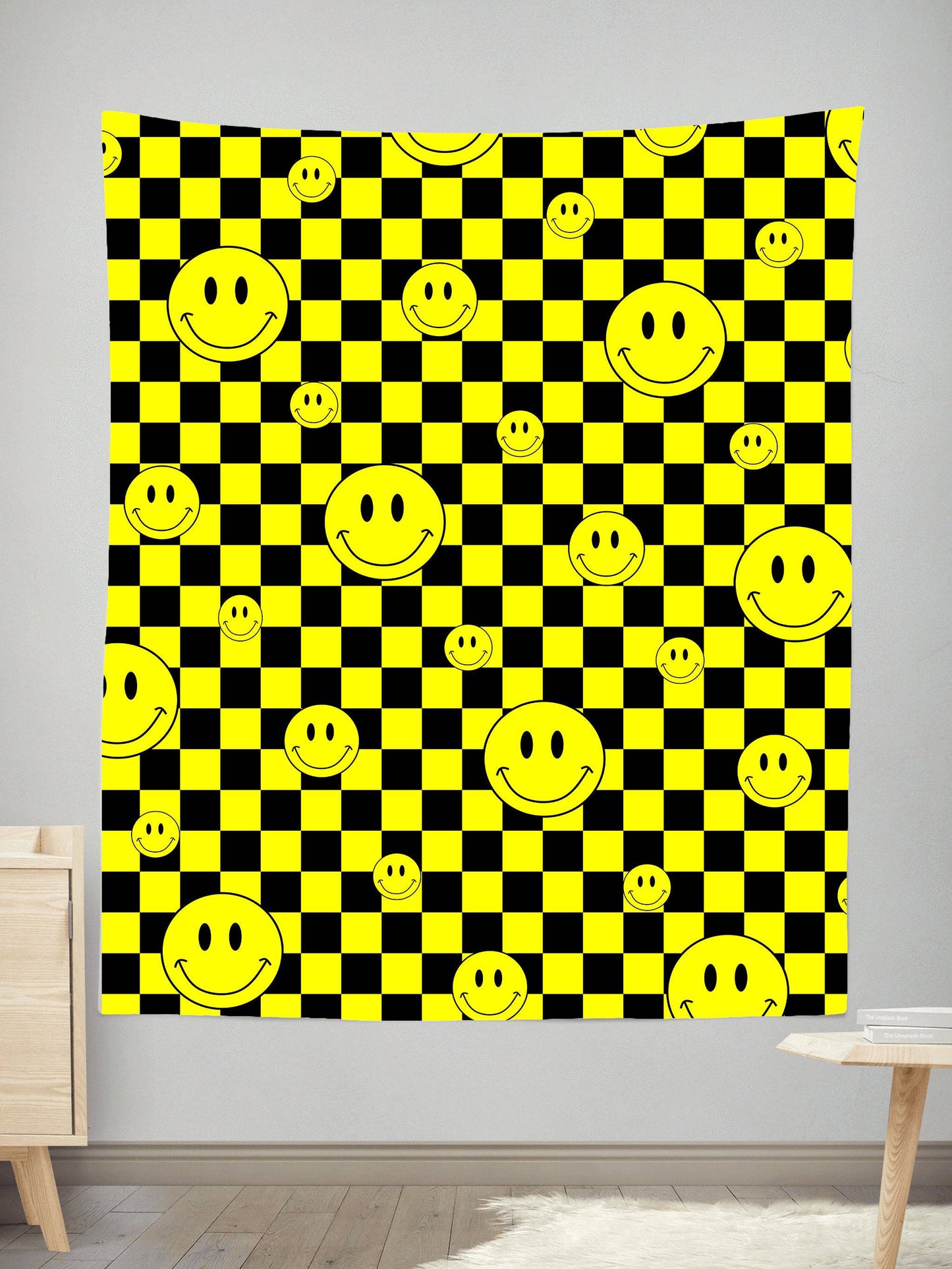 Smile Checkerboard Tapestry, Sartoris Art, | iEDM