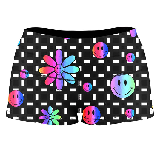Smiles All Around High-Waisted Women's Shorts, Sartoris Art, | iEDM