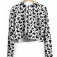 Snow Leopard Print Fleece Crop Hoodie, Sartoris Art, | iEDM