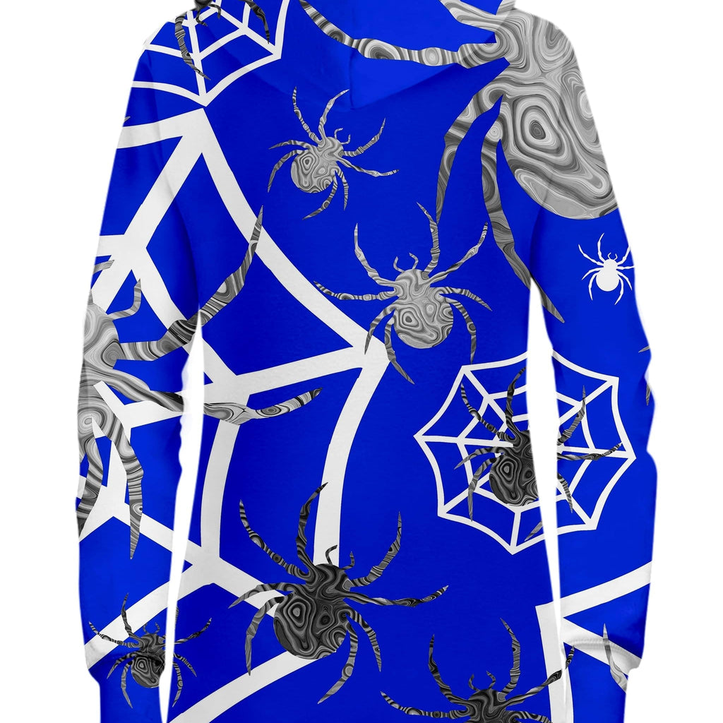 Spider Webs On Blue Hoodie Dress, Sartoris Art, | iEDM