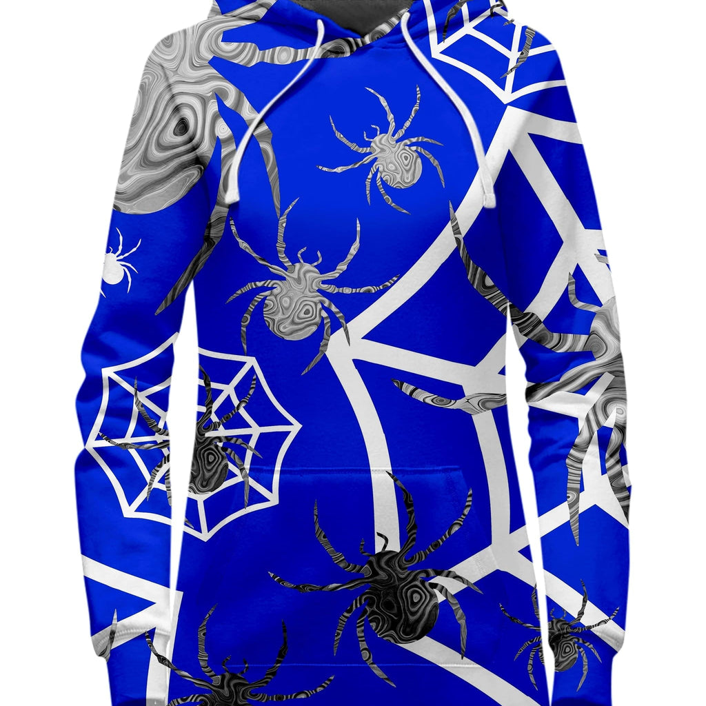 Spider Webs On Blue Hoodie Dress, Sartoris Art, | iEDM