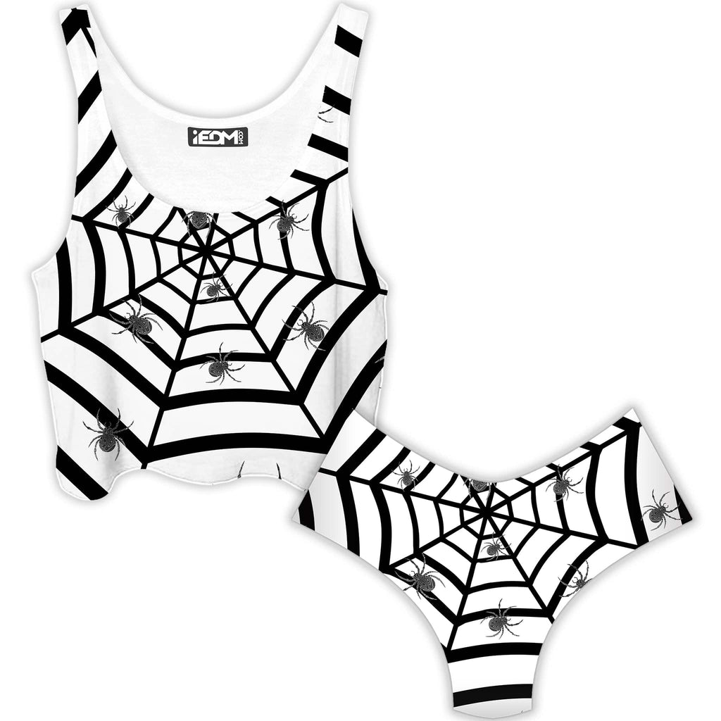 Spiders 3D Crop Top and Booty Shorts Combo, Sartoris Art, | iEDM