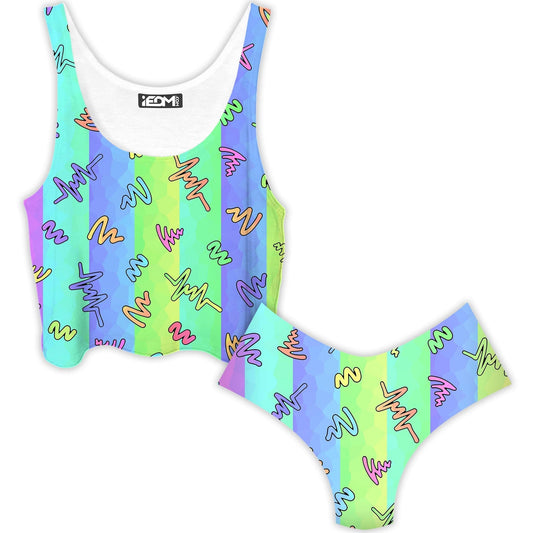 Trippy Doodles Crop Top and Booty Shorts Combo, Sartoris Art, | iEDM