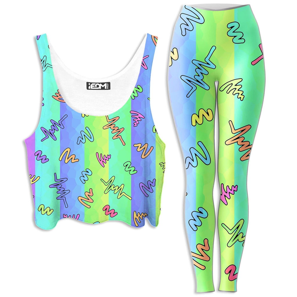Trippy Doodles Crop Top and Leggings Combo, Sartoris Art, | iEDM