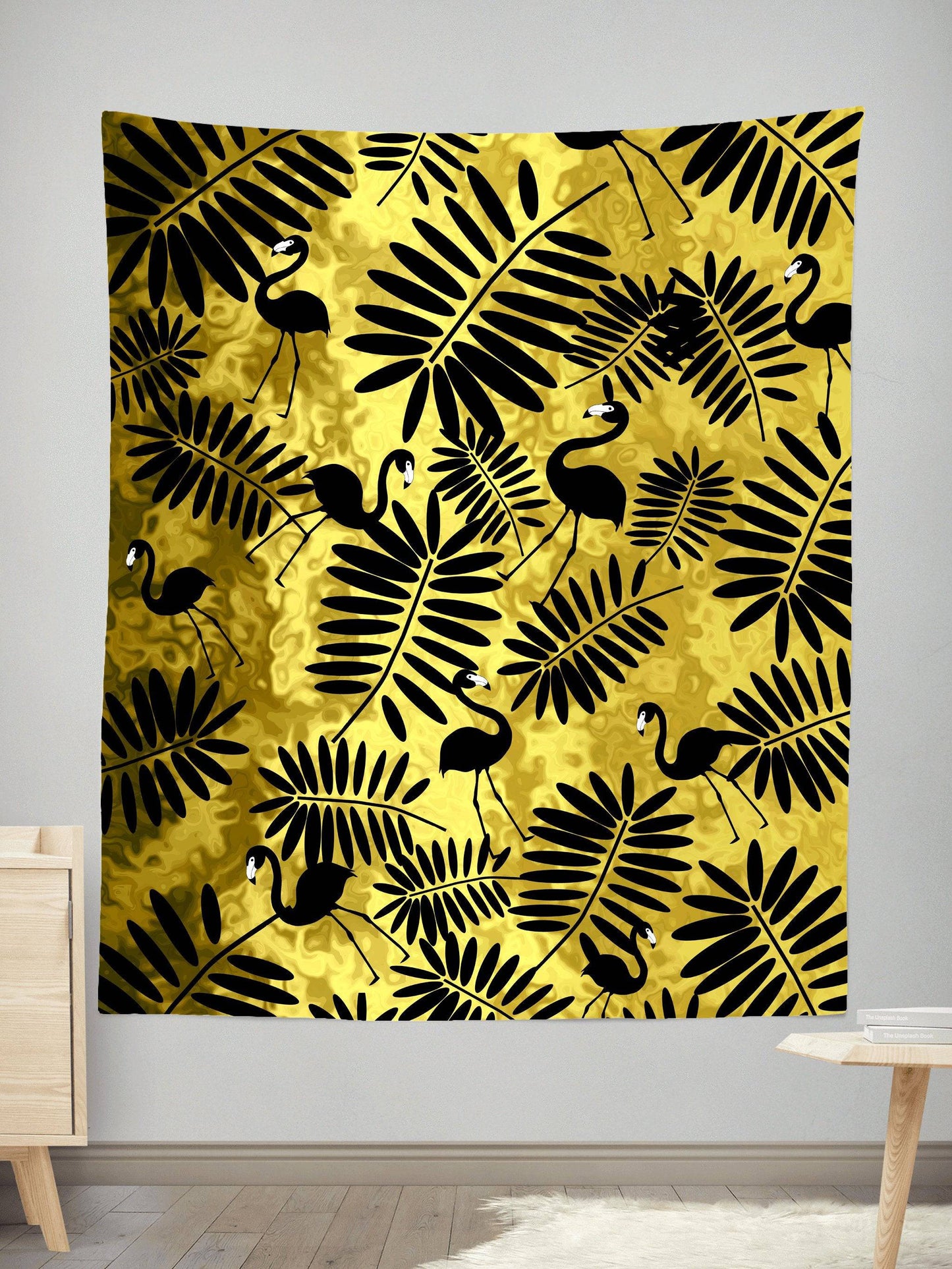Tropical Black Flamingos Tapestry, Sartoris Art, | iEDM