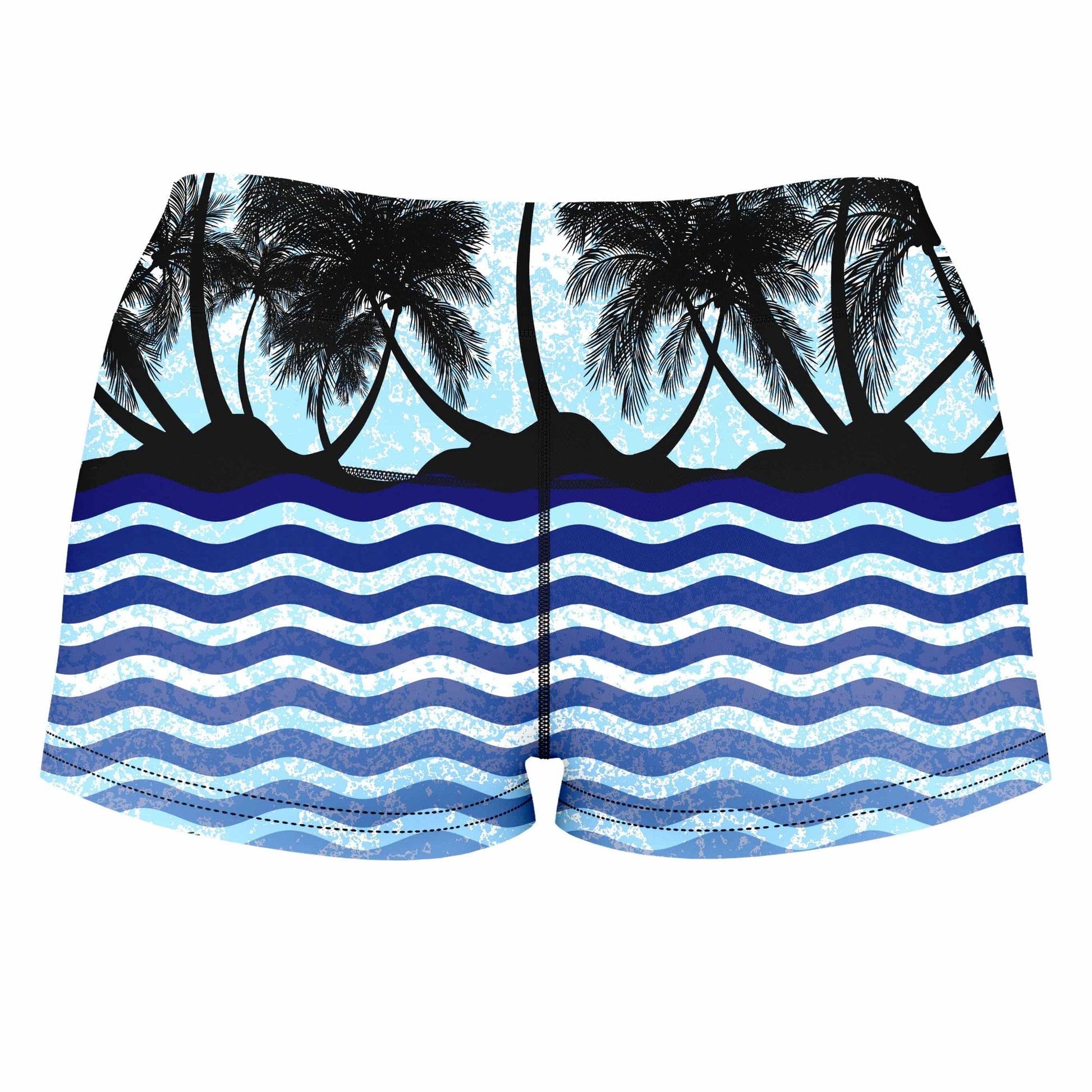 Tropical Waves High-Waisted Women's Shorts, Sartoris Art, | iEDM