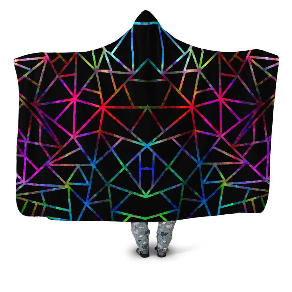 Webbed Geometric Hooded Blanket, Sartoris Art, | iEDM