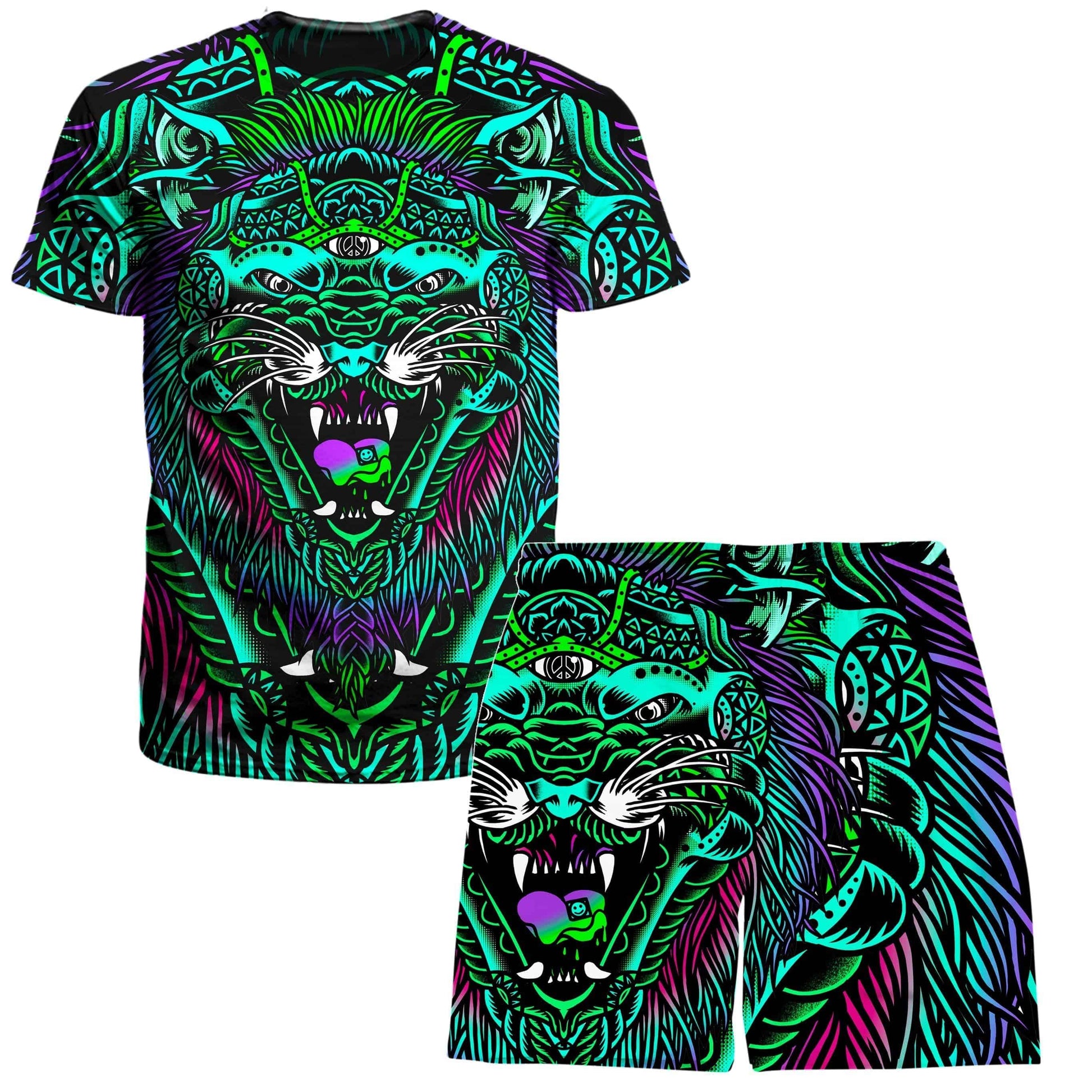 Acid Tiger T-Shirt and Shorts Combo, Set 4 Lyfe, | iEDM