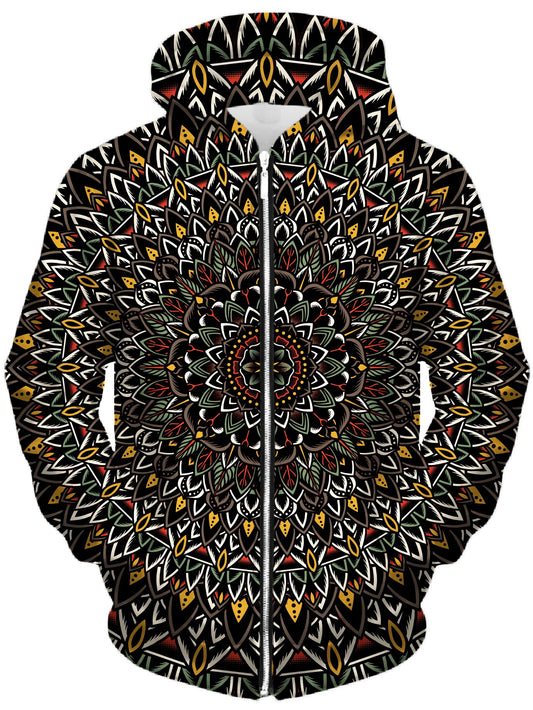 Flower Mandala Unisex Zip-Up Hoodie, Set 4 Lyfe, | iEDM