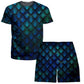 Galactic Dragon Scale Teal T-Shirt and Shorts Combo, Noctum X Truth, | iEDM
