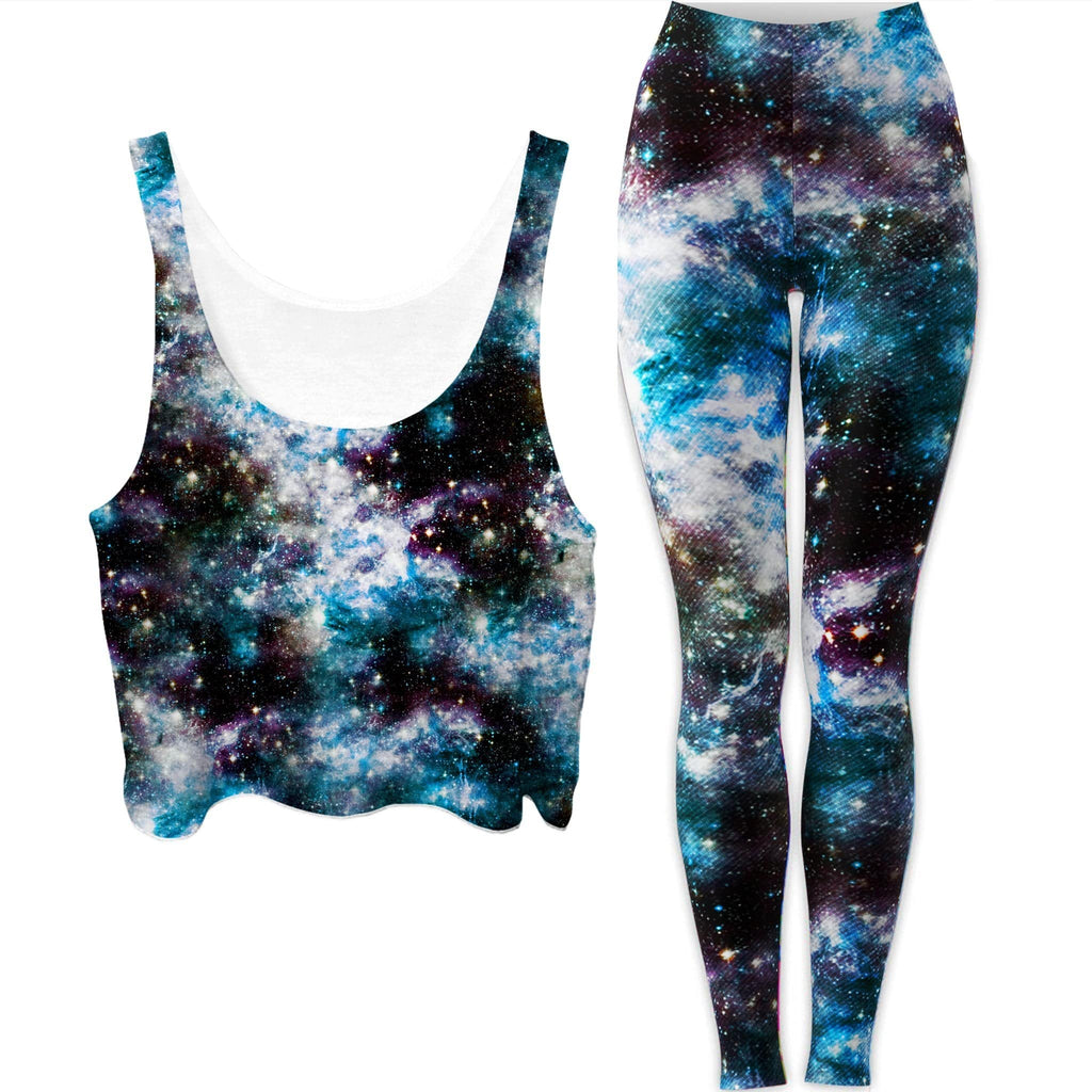 Party God Galaxy Crop Top and Leggings Combo, Set 4 Lyfe, | iEDM