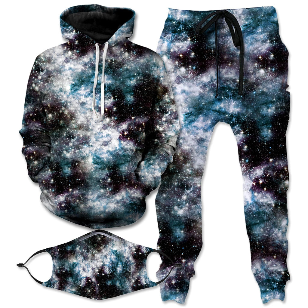 Party God Galaxy Hoodie and Joggers with PM 2.5 Face Mask Combo, Set 4 Lyfe, | iEDM