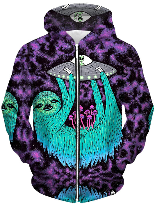 Sloth Abduction Unisex Zip-Up Hoodie, Set 4 Lyfe, | iEDM