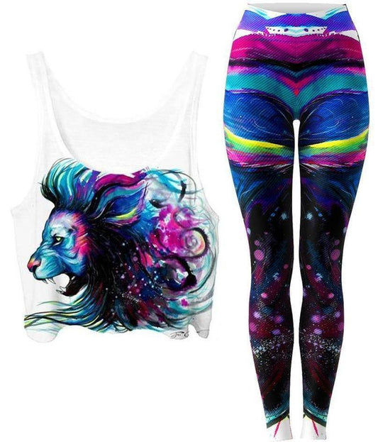 Lion Color Crop Top and Leggings Combo, Svenja Jodicke, | iEDM