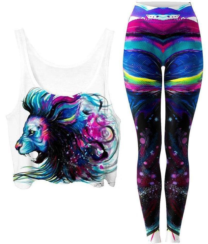 Lion Color Crop Top and Leggings Combo, Svenja Jodicke, | iEDM