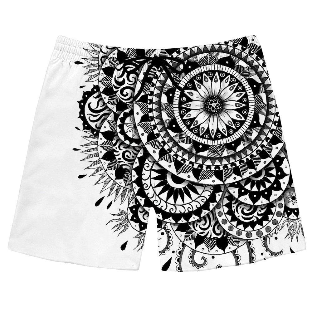 Svenja Jodicke Muster Schwarz Swim Trunks - iEDM