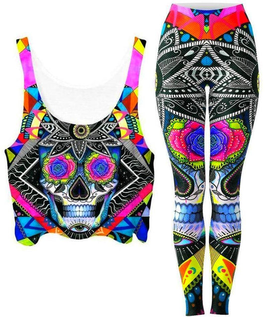 Suger Skull Crop Top and Leggings Combo, Svenja Jodicke, | iEDM