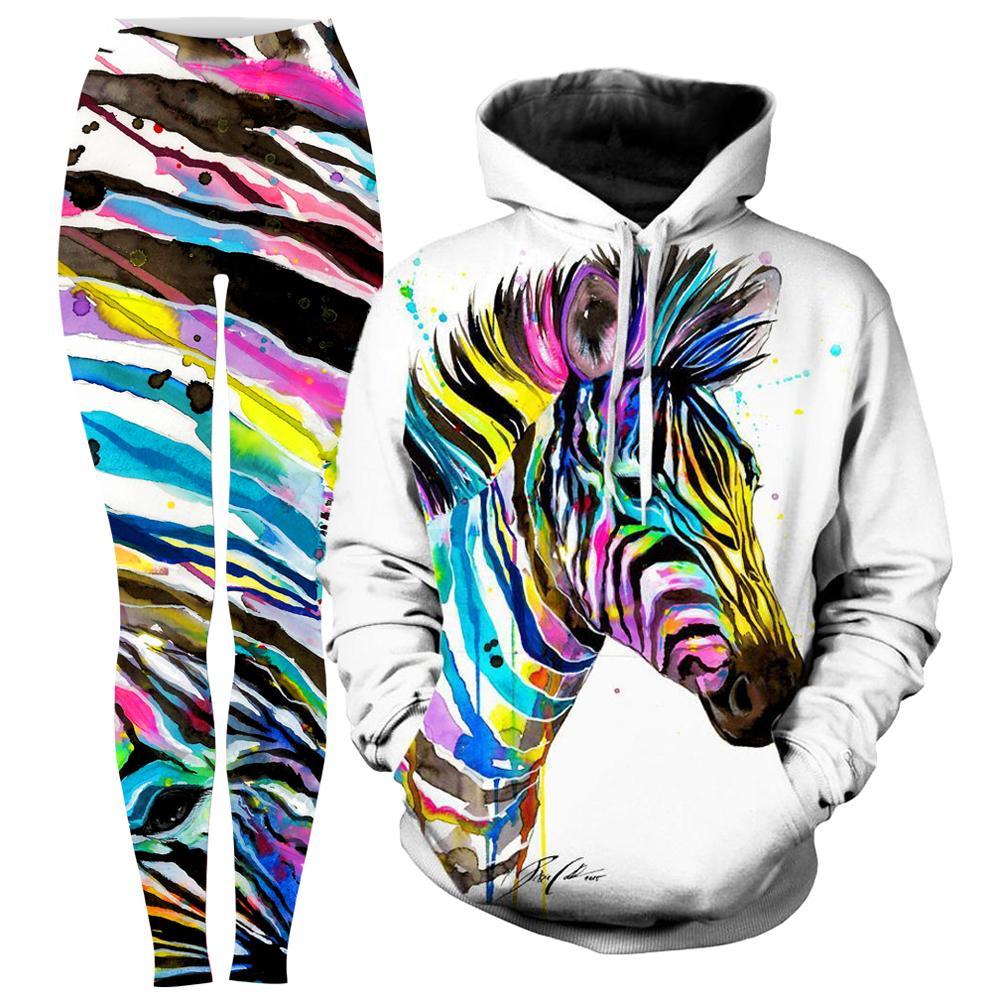 Svenja Jodicke Zebra Bunt Hoodie and Leggings Combo - iEDM