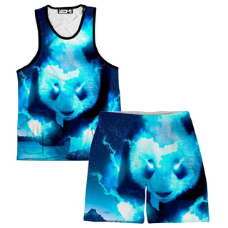 Think Lumi - Cosmic Panda Men's Tank and Shorts Combo