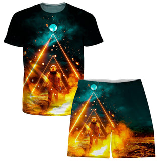 Think Lumi - Golden T-Shirt and Shorts Combo