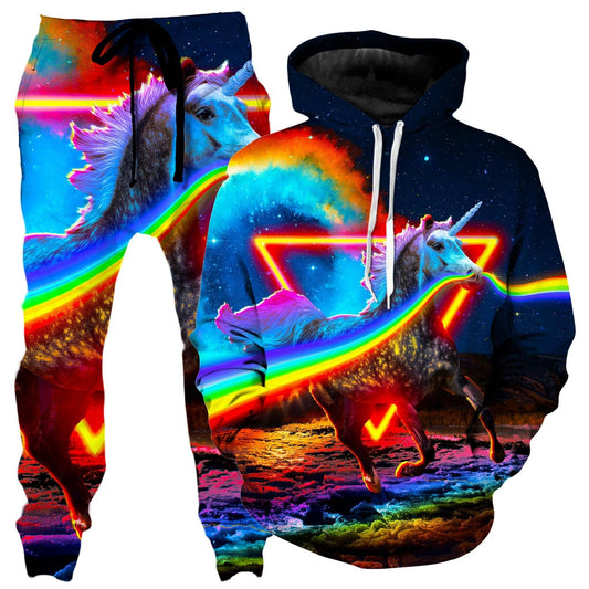 Rainbow Unicorn Hoodie and Joggers Combo, Think Lumi, | iEDM