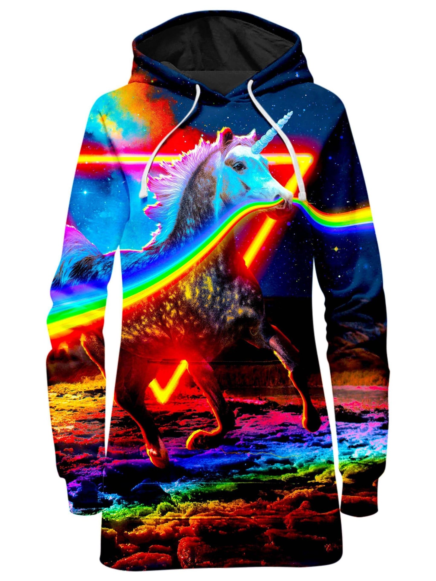 Rainbow Unicorn Hoodie Dress, Think Lumi, | iEDM