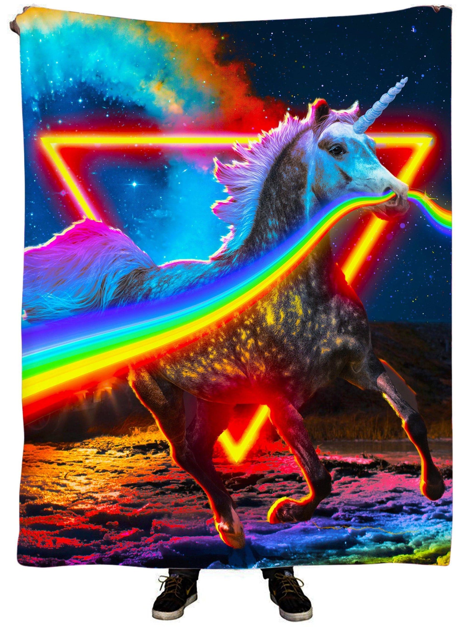Rainbow Unicorn Plush Blanket, Think Lumi, | iEDM