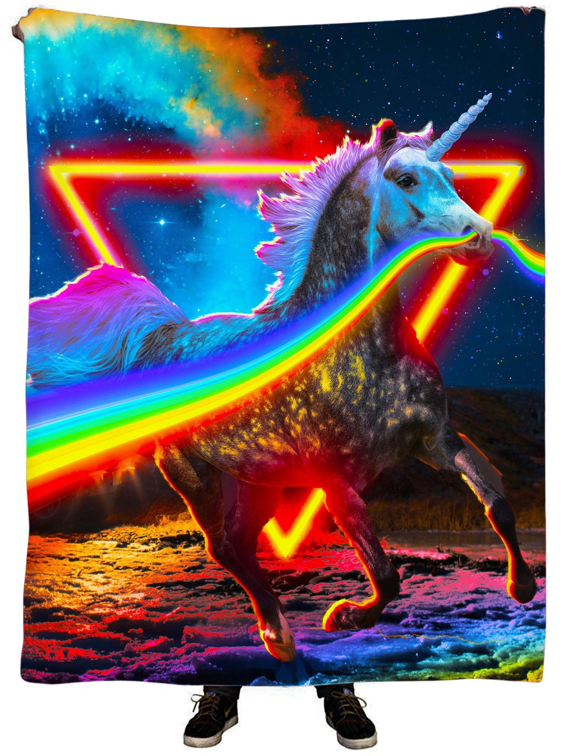 Rainbow Unicorn Plush Blanket iEDM - Main Image