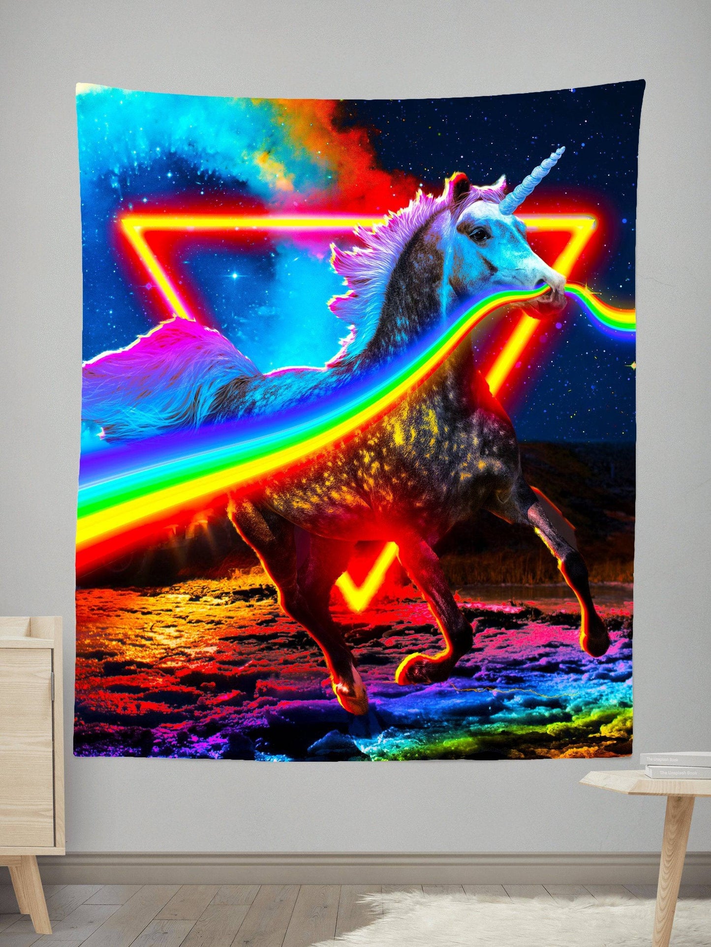 Rainbow Unicorn Tapestry, Think Lumi, | iEDM