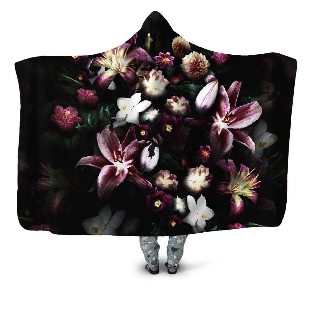 Blooming Teal Hooded Blanket, Yantrart Design, | iEDM