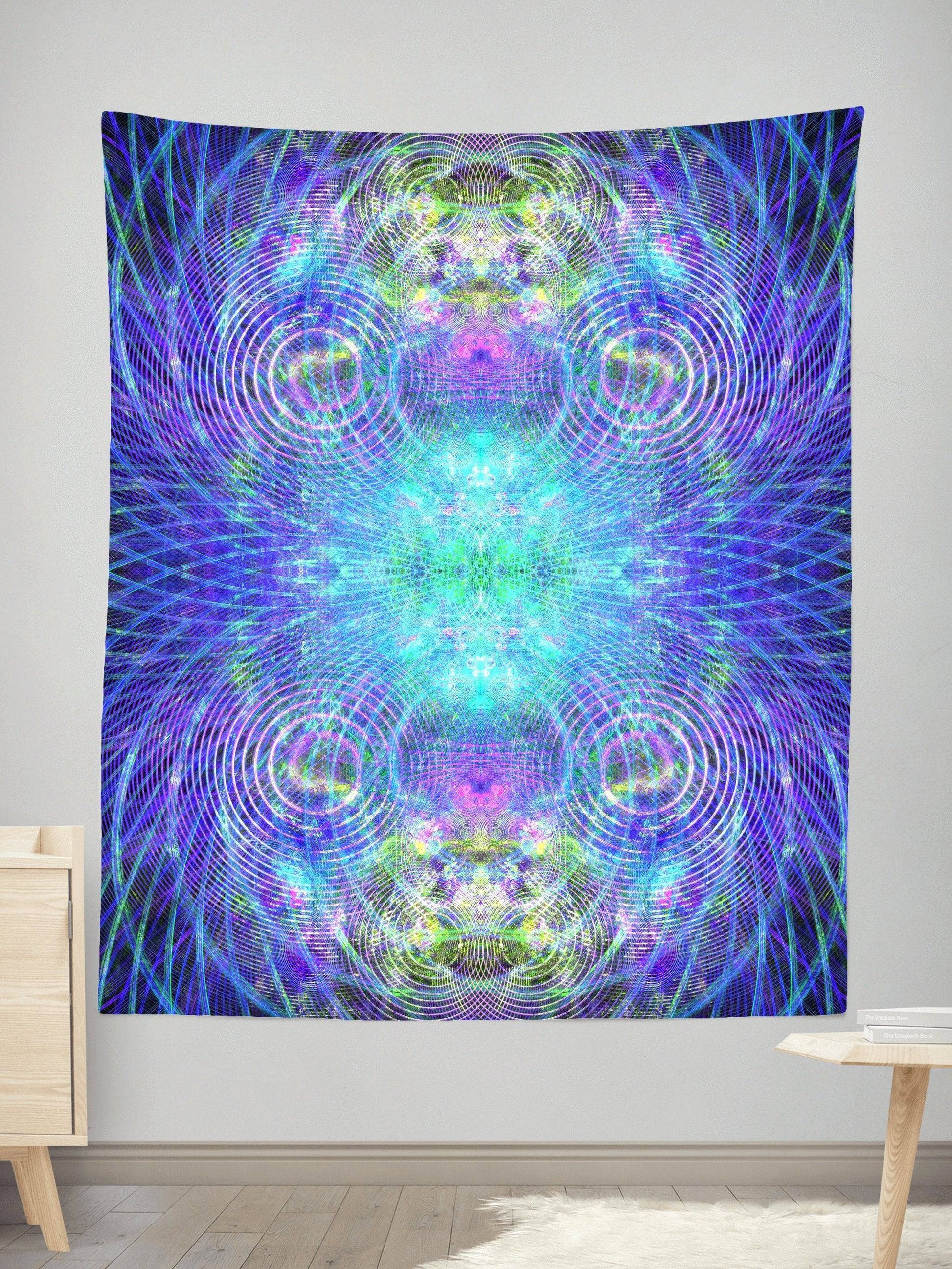 Blue Psycho Cosmos Tapestry, Yantrart Design, | iEDM