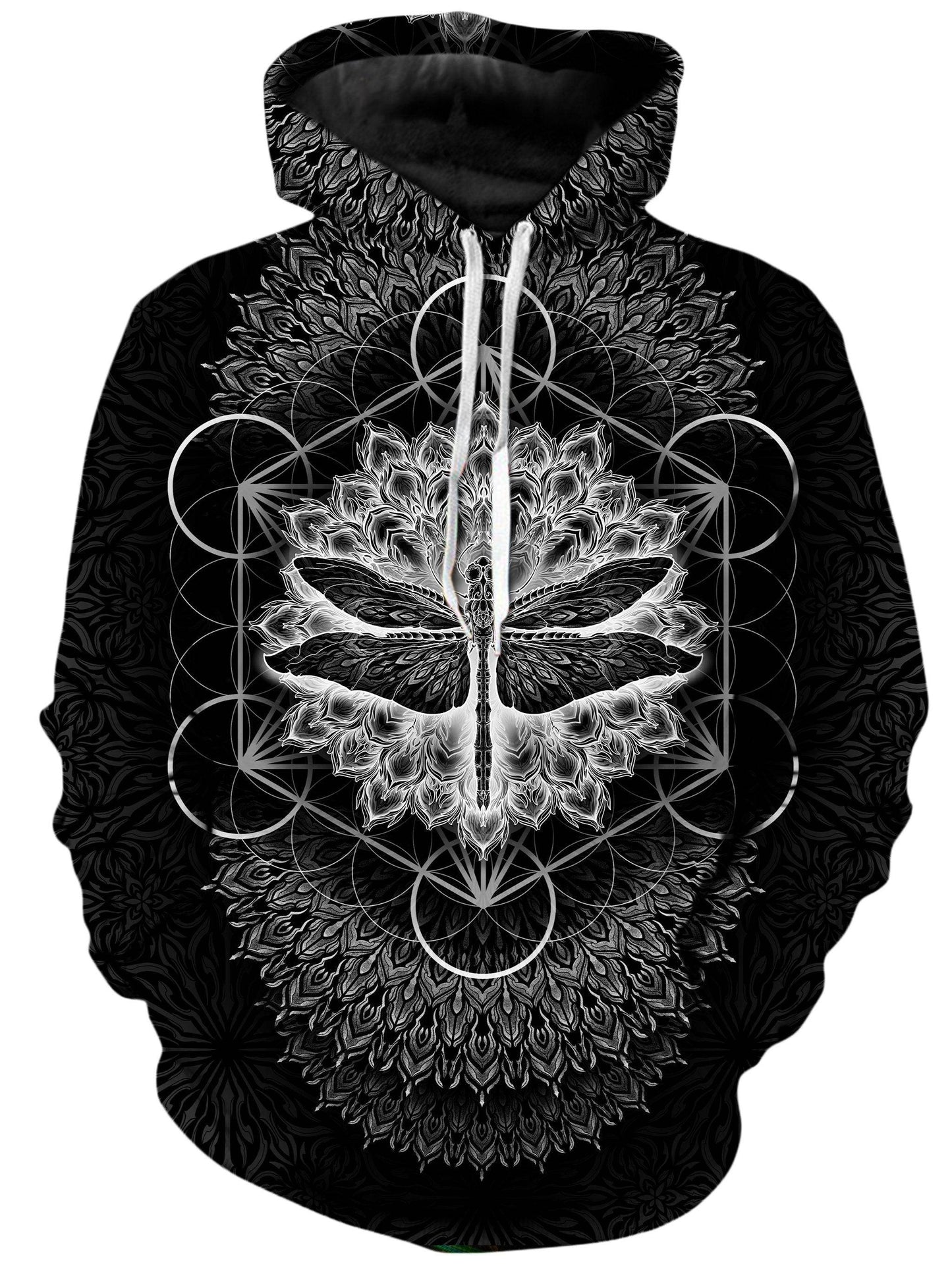 Dragonfly Black Unisex Hoodie, Yantrart Design, | iEDM