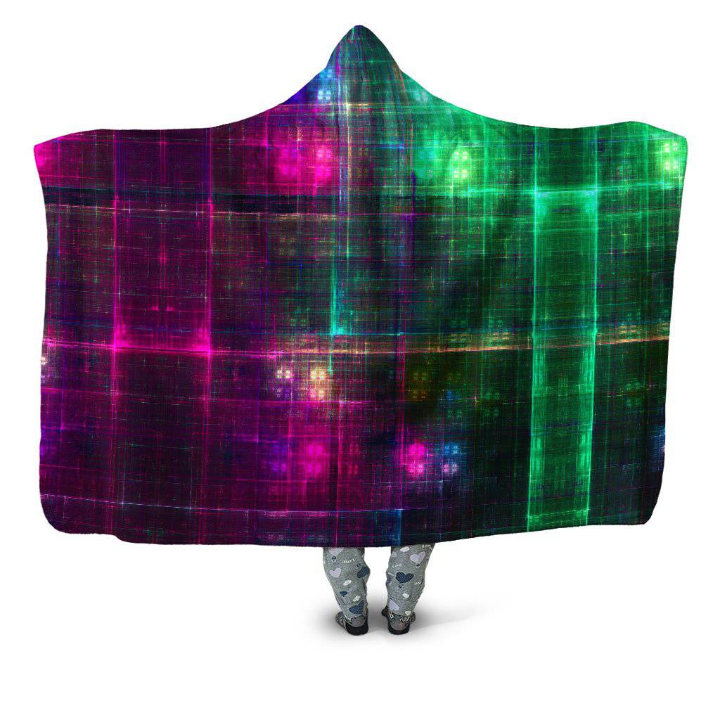 Fractal Matrix Hooded Blanket, Yantrart Design, | iEDM