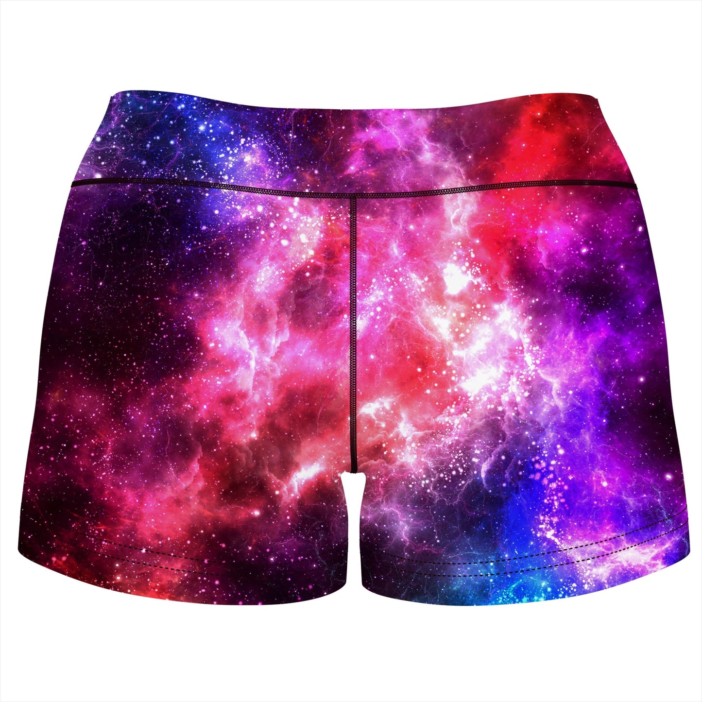 Galaxy Vibe High-Waisted Women's Shorts, Yantrart Design, | iEDM