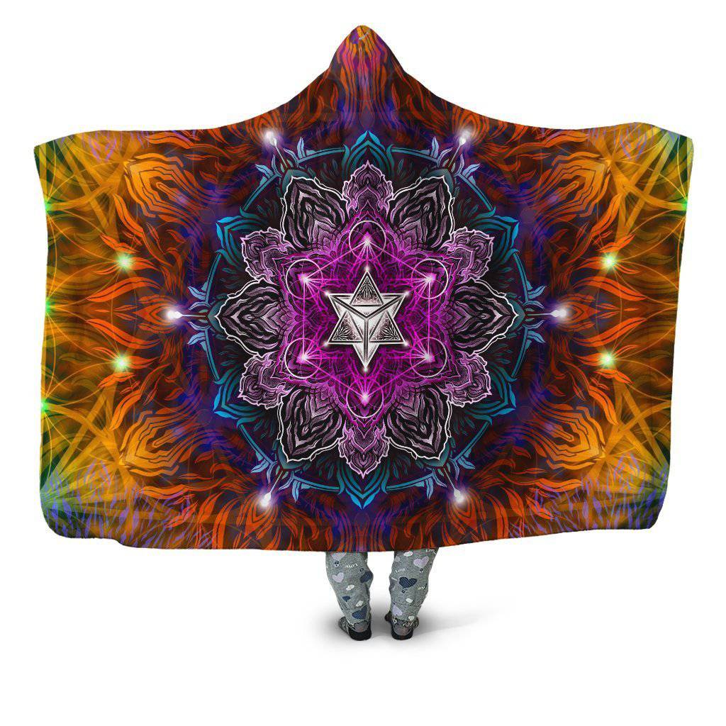 Geometric Vibes Hooded Blanket, Yantrart Design, | iEDM